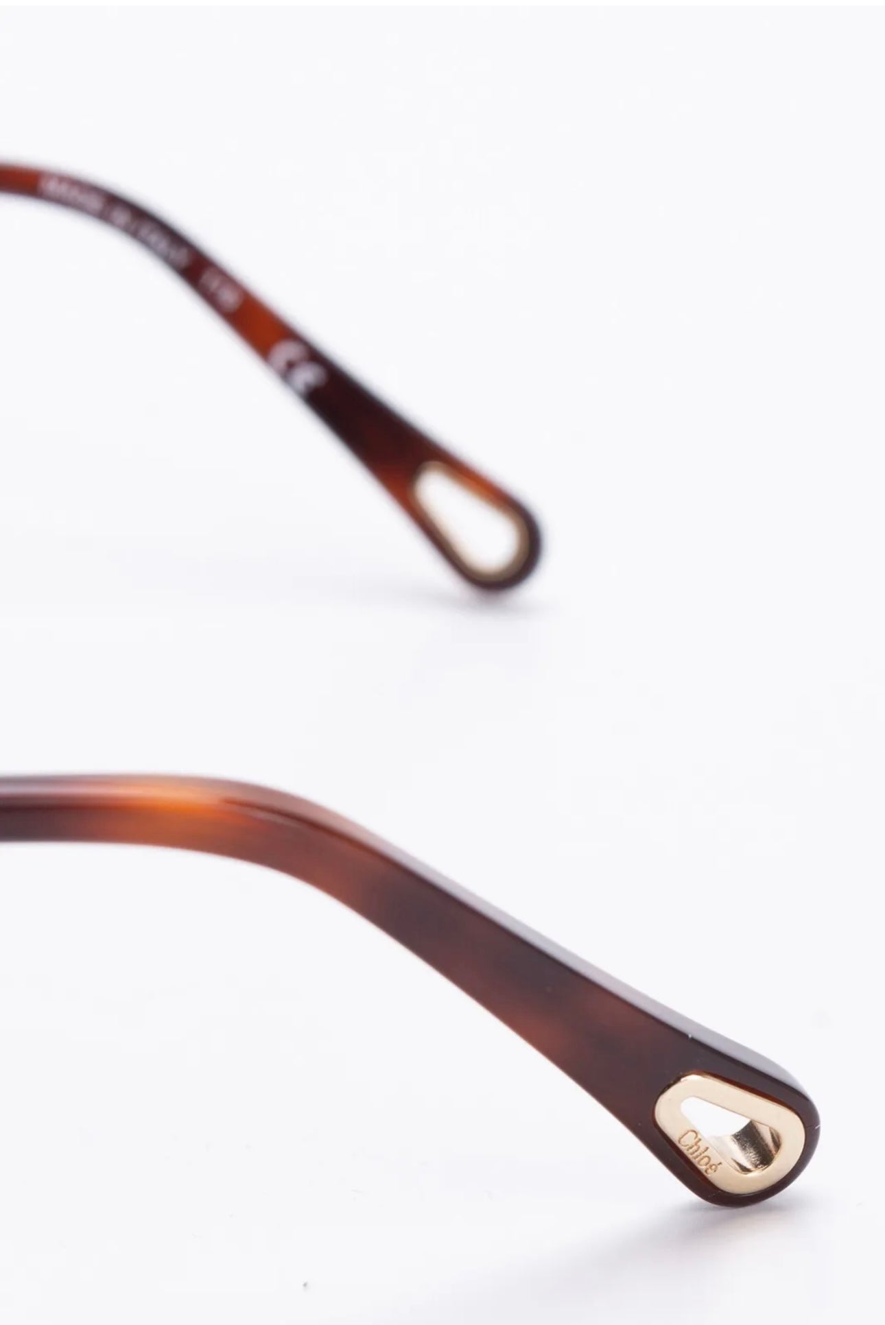 $370 CHLOE Round Sunglasses Engraved Logo Gradient Lenses Made in Italy
