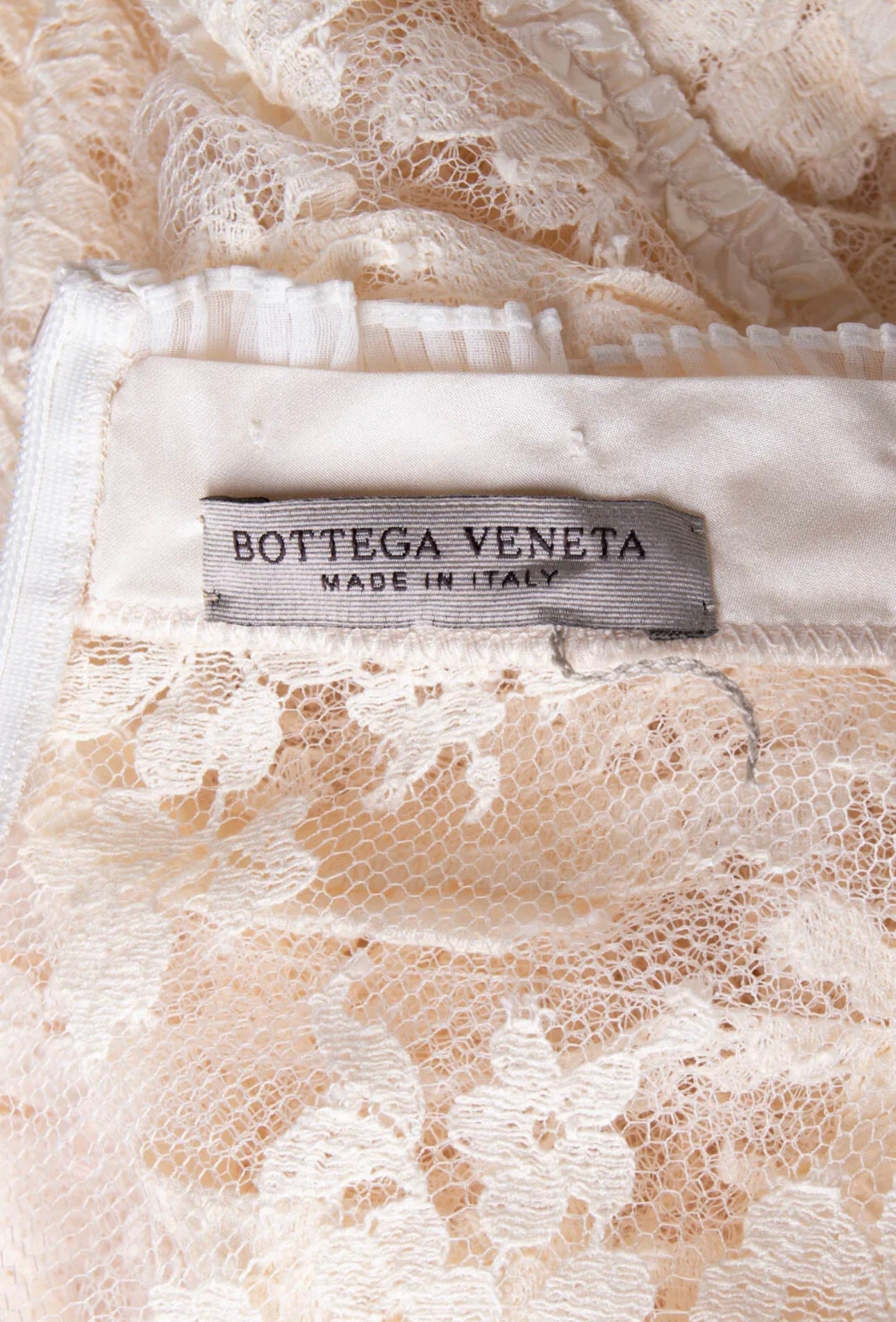 $9100 BOTTEGA VENETA Lace Fit & Flare Dress IT40 US4 UK8 M Pleated Mock Neck