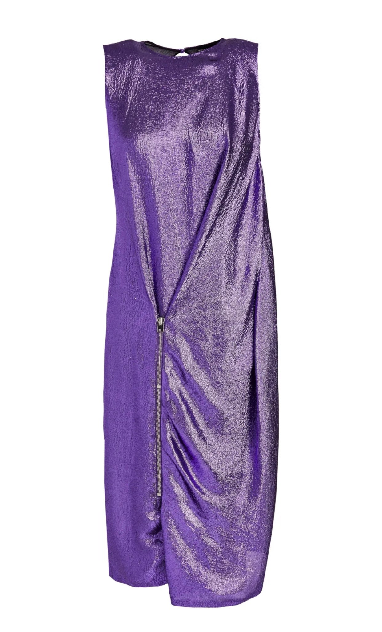 $4350 TOM FORD Sheath Dress IT42 US6 UK10 M Silk Blend Metallic Made in Italy
