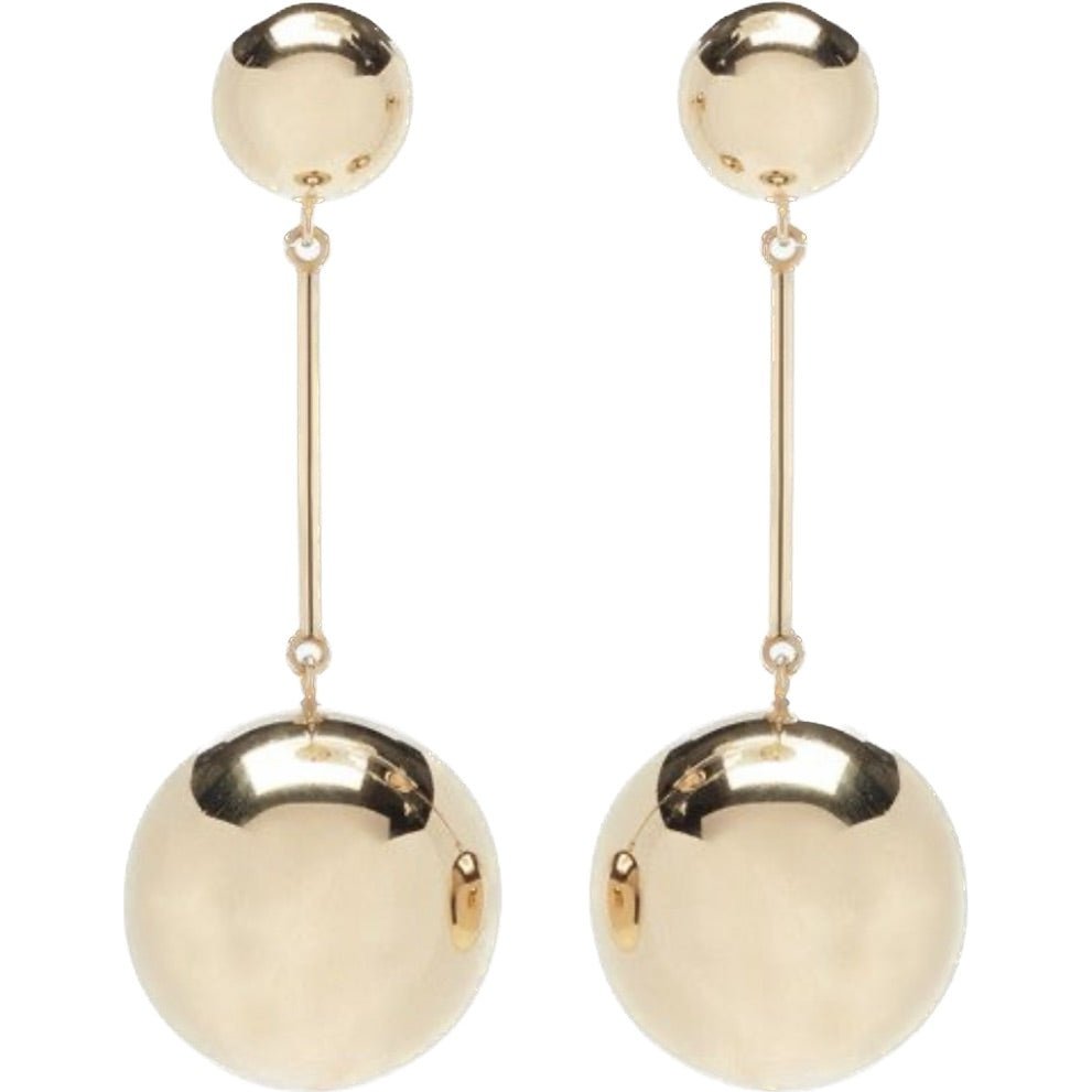 $449 JW ANDERSON Polished Rose Gold Sphere Drop Earrings Made in Italy