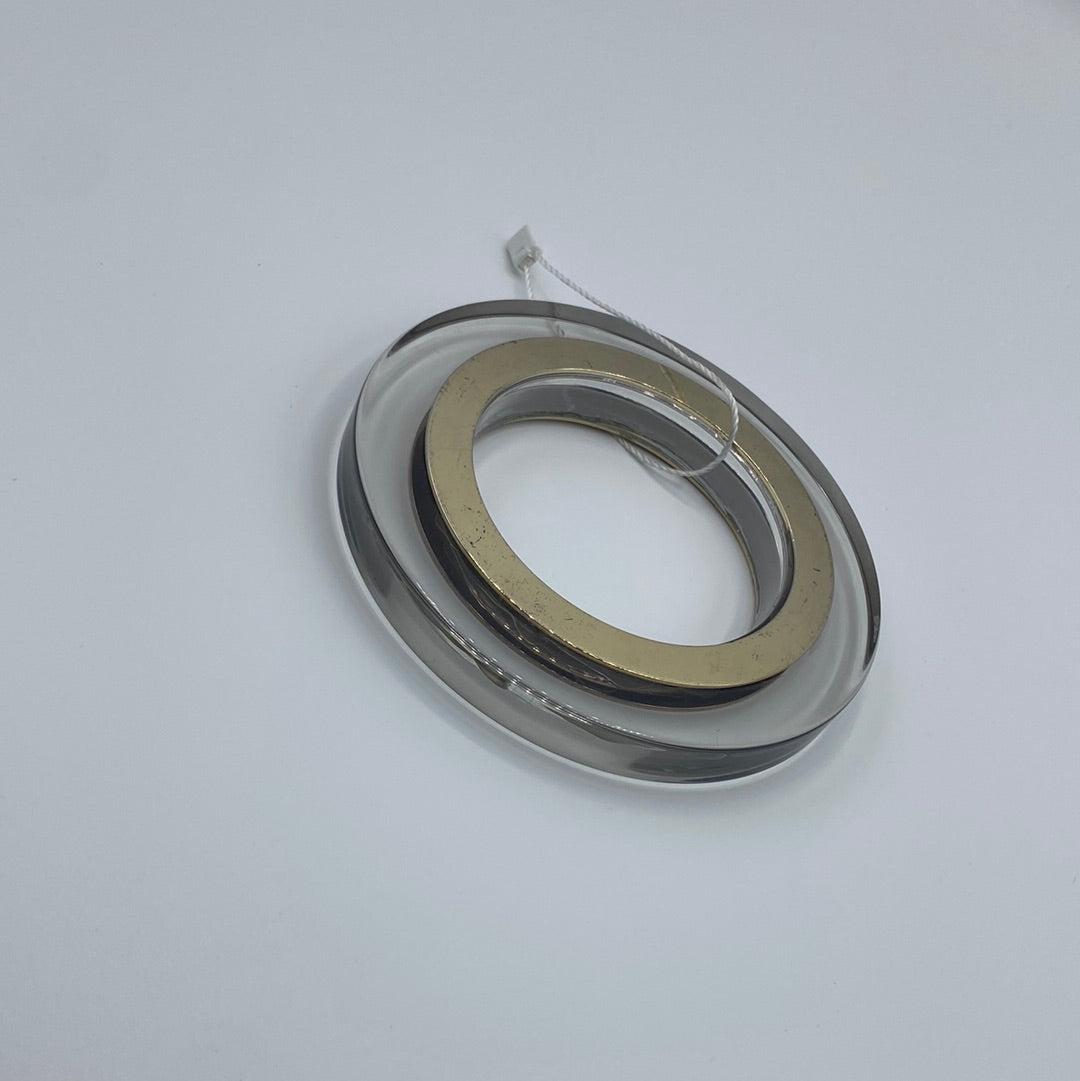 $275 Emporio Armani Silver and Plastic Bracelet with Brand Name on the side. Made in Italy