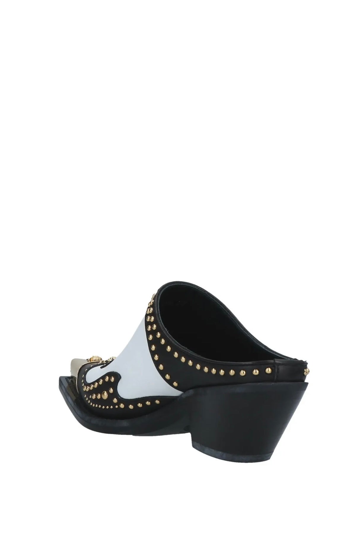 $1780 VERSACE Leather Mule Shoes US6 UK3 EU36 Medusa Head Stud Metal Toe