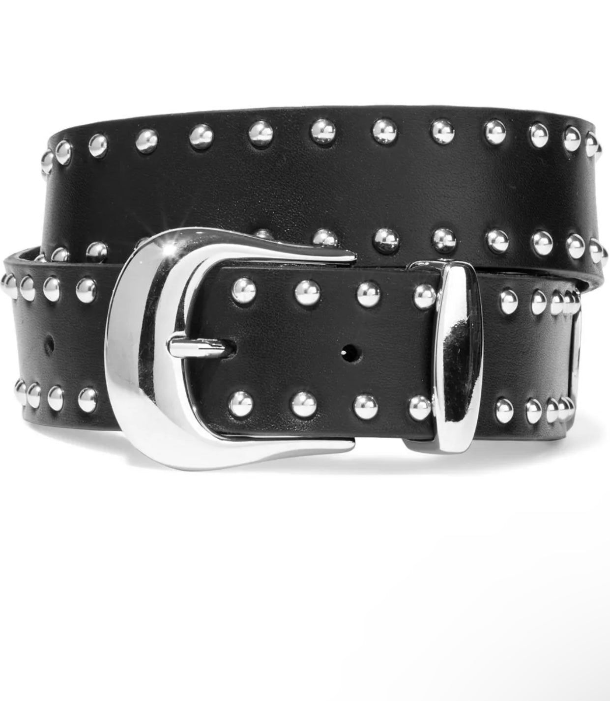 $550 IRO Leather Belt Size 70/28 Geometric Cut Out Studs Twisted Pin Buckle