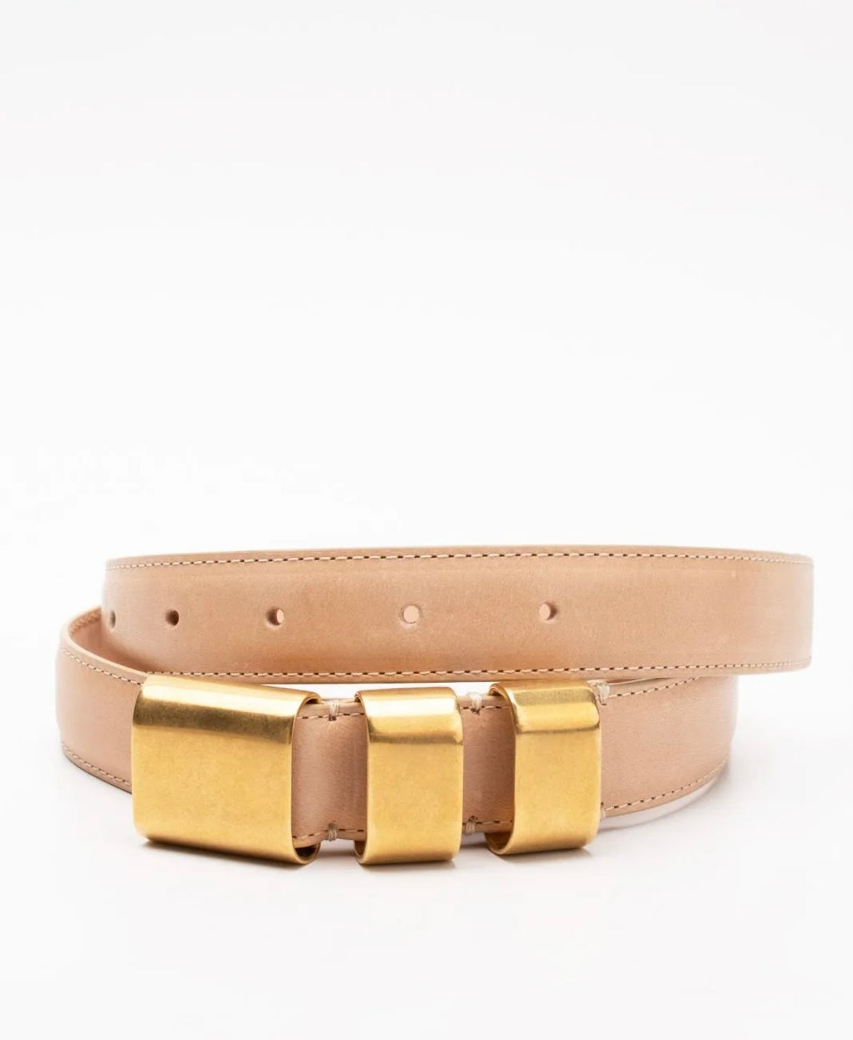 $490 AGNONA Leather Belt Size 90/36 Brushed Blank Buckle Made in Italy