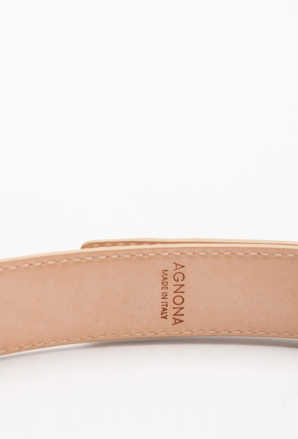 $490 AGNONA Leather Belt Size 90/36 Brushed Blank Buckle Made in Italy