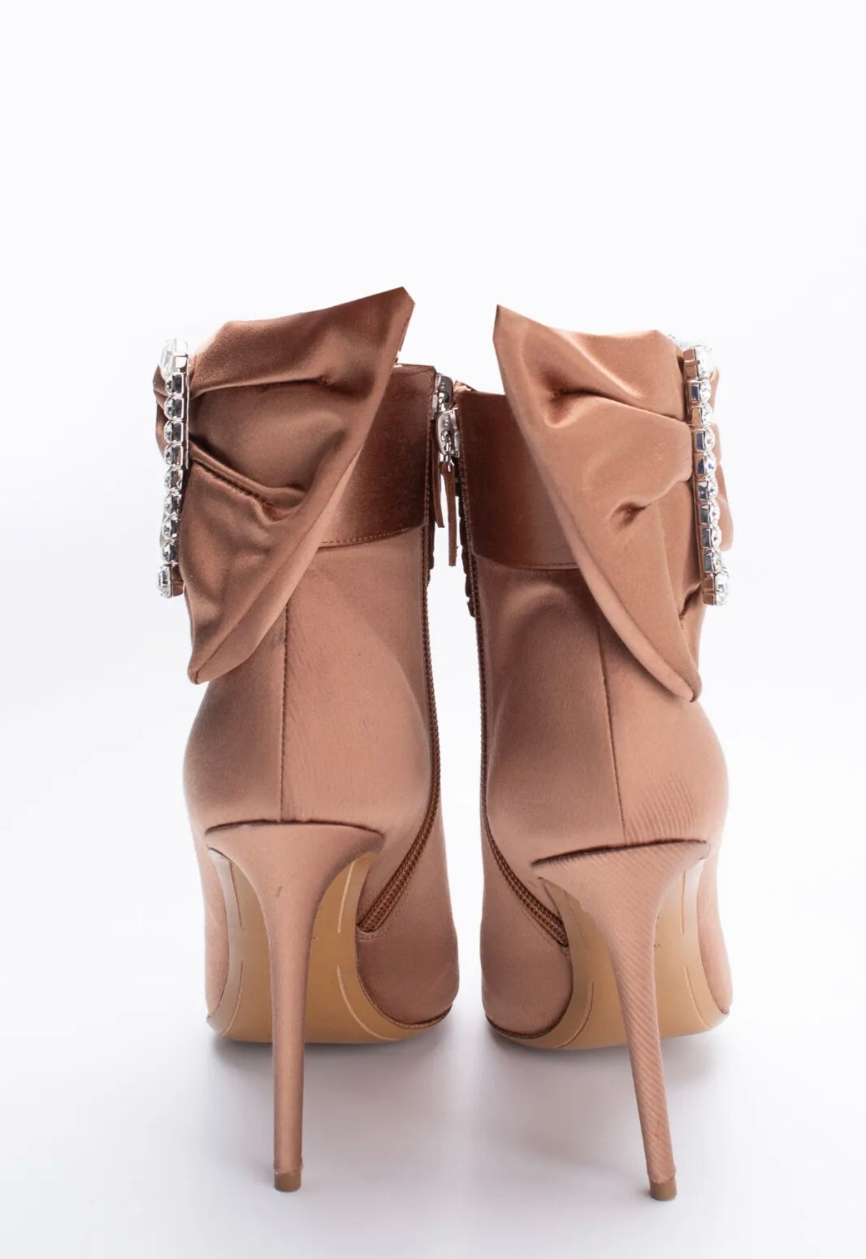 $1195 ALEXANDRE VAUTHIER Satin Ankle Boots US6 UK3 EU36 Rhinestones Bows
