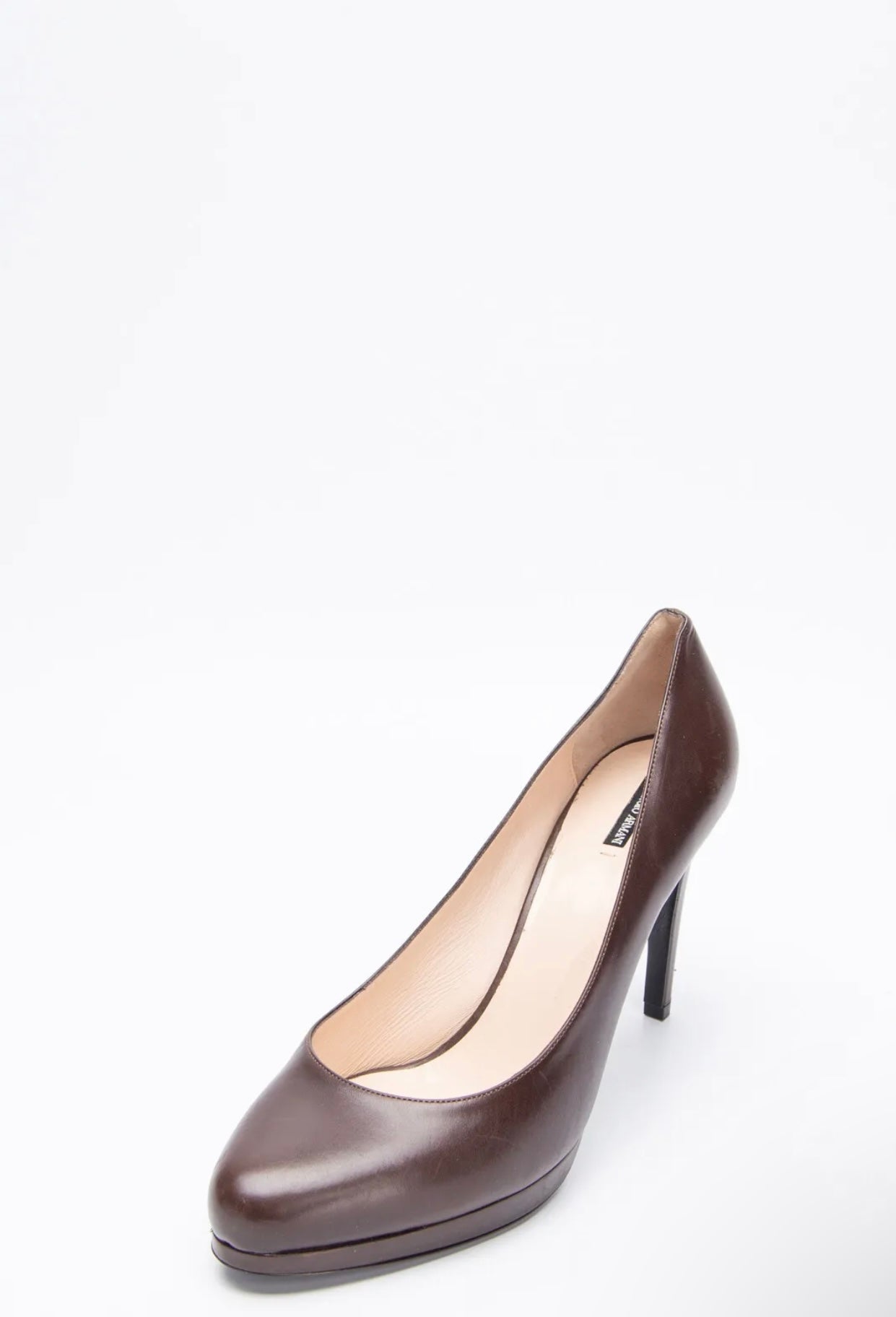 $1500 GIORGIO ARMANI Leather Court Shoes US10.5 UK8 EU41 Brown Made in Italy
