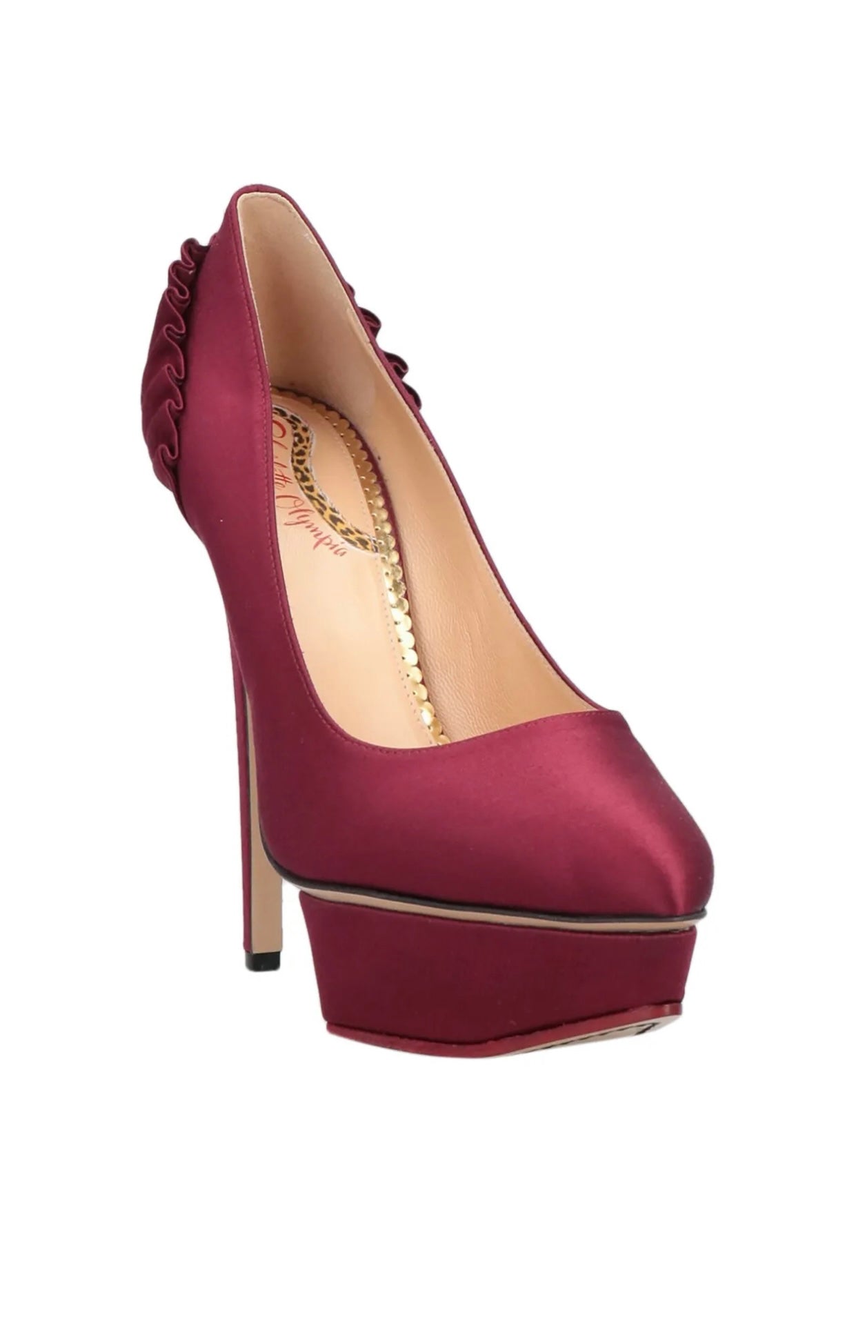 $1250 CHARLOTTE OLYMPIA Satin Court Shoe s US8.5 EU38.5 UK5.5 Made in Italy