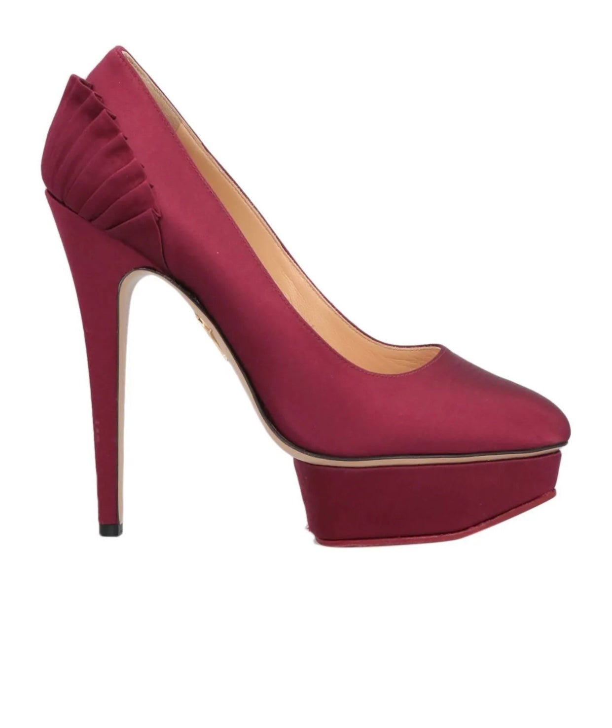$1250 CHARLOTTE OLYMPIA Satin Court Shoe s US8.5 EU38.5 UK5.5 Made in Italy