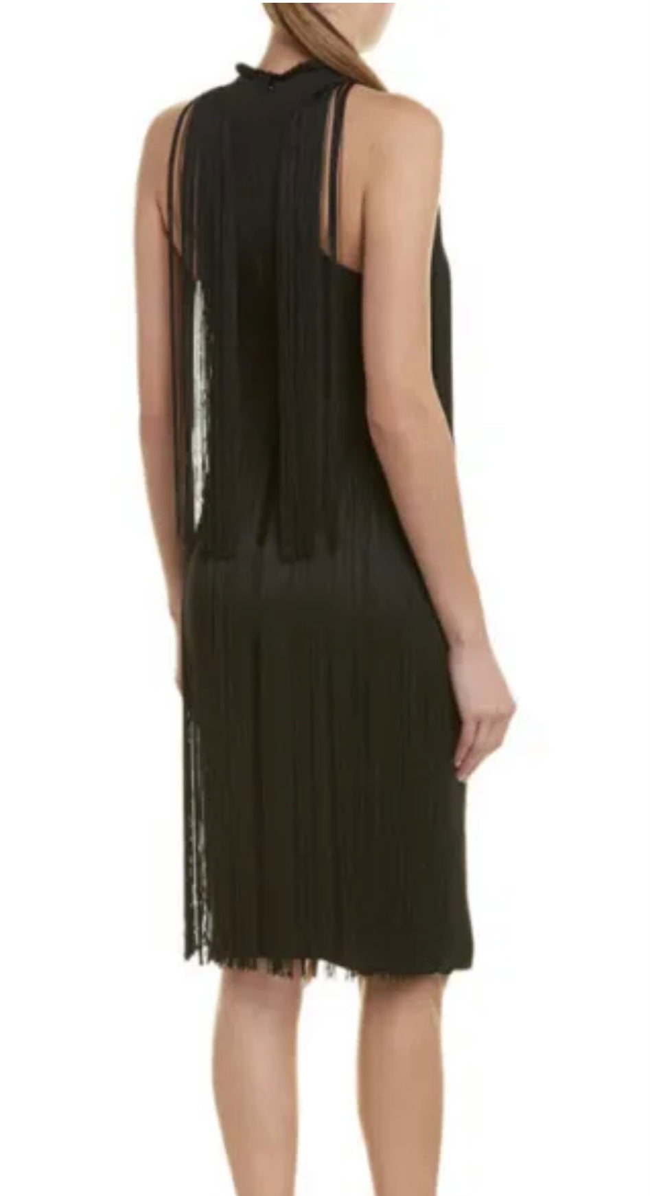 $2965 Stella Mccartney Women's Sleeveless A Line Fringe Midi Dress Black Size US 0
