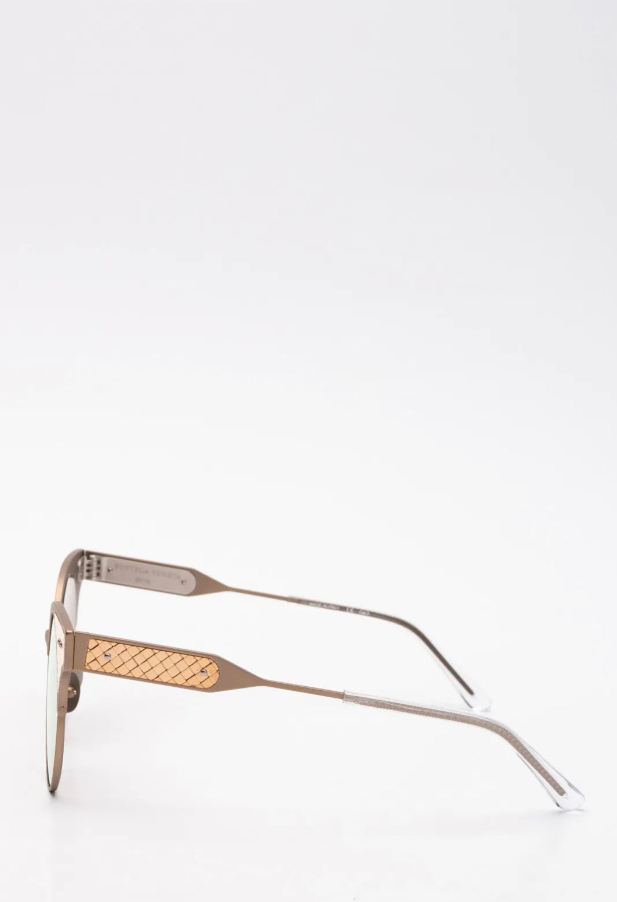 $3100 BOTTEGA VENETA Titanium Sunglasses LIMITED EDITION 15/30 18kt Rose Gold Trim hand woven decorates and Titanium frame.
