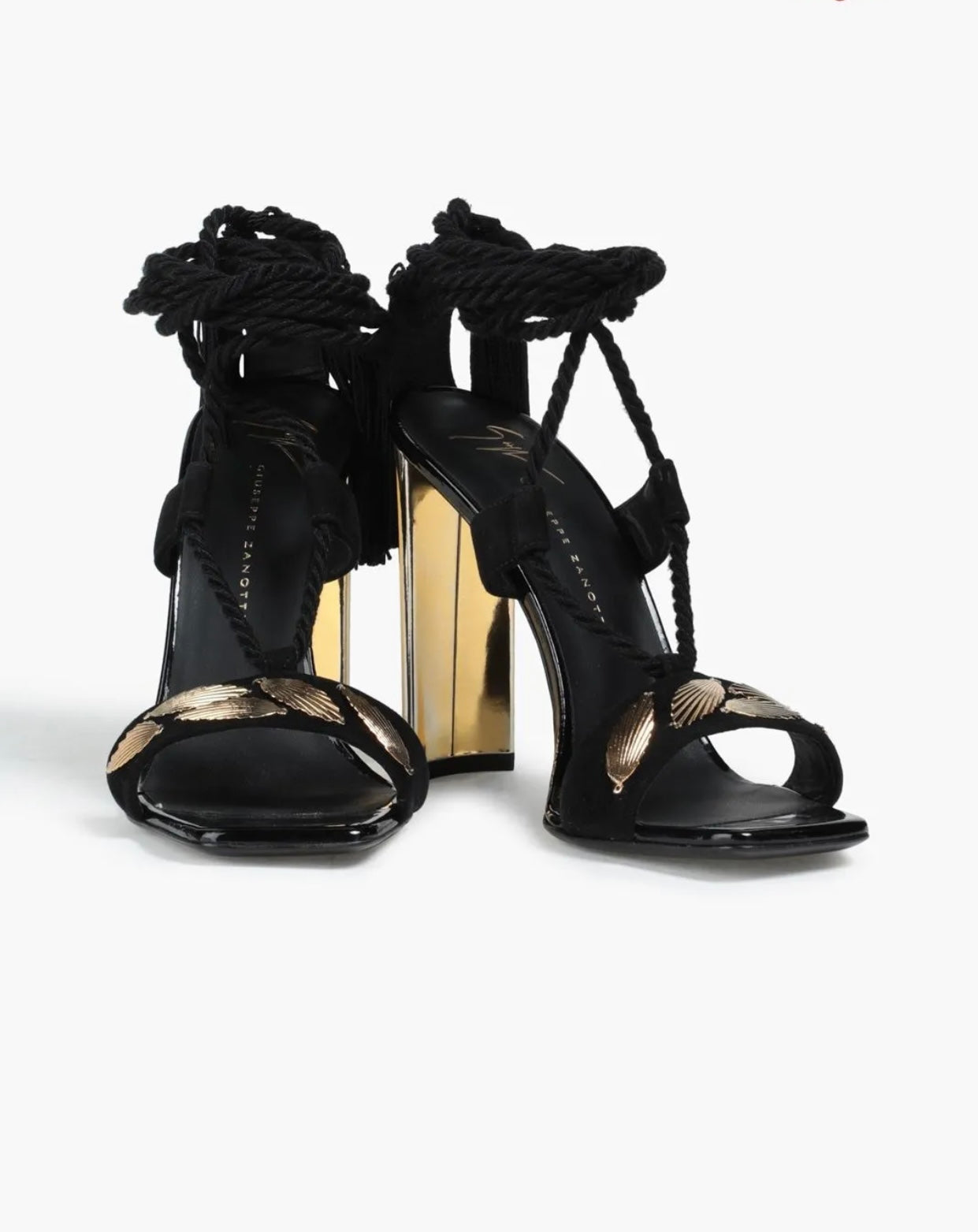 $1350 GIUSEPPE ZANOTTI Leather Ankle Tie Sandals US6 UK3 EU36 Heel Tassels