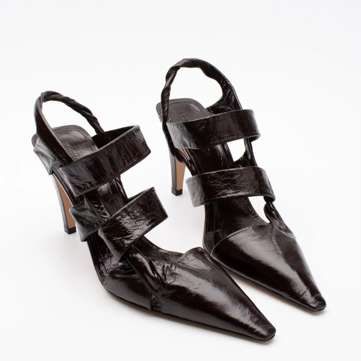 $1250 BOTTEGA VENETA The Point Leather Slingback Shoes US6.5 EU36.5 UK3.5 Heel