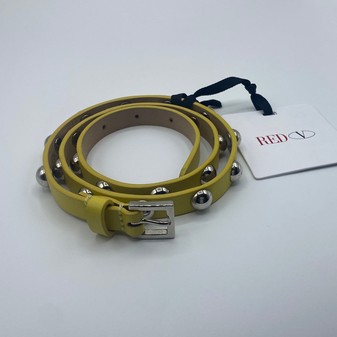 $395 Red Valentino Round Studs Leather Waist Belt, Size 75/30