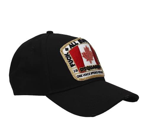 $180 DSQUARED2 Baseball Cap One Size Distressed Beaded Logo & Vulgar Slogan