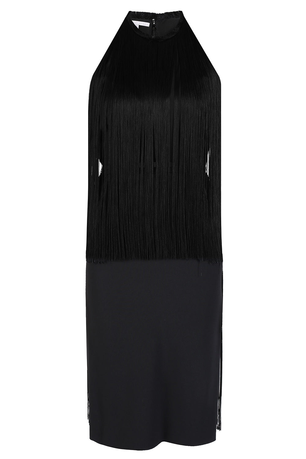 $2965 Stella Mccartney Women's Sleeveless A Line Fringe Midi Dress Black Size US 0