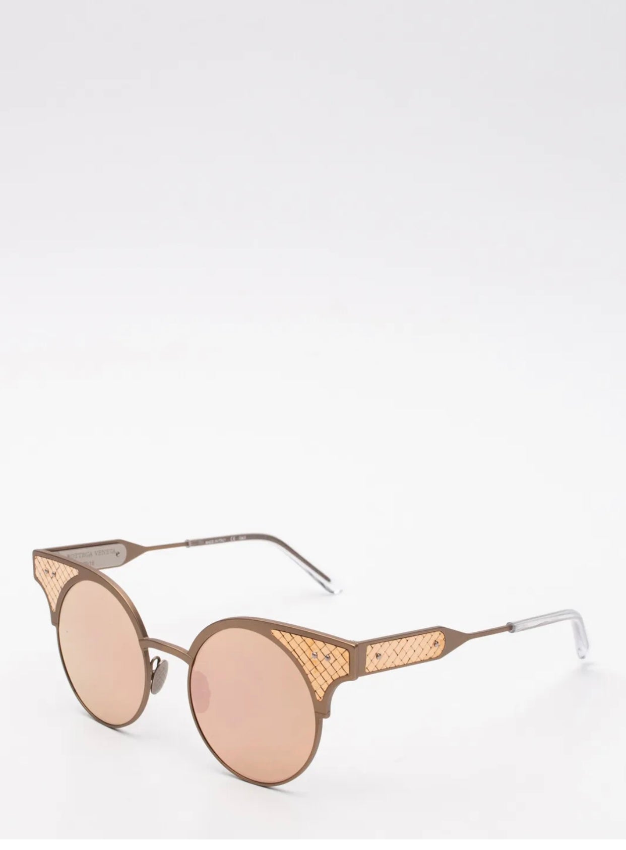 $3100 BOTTEGA VENETA Titanium Sunglasses LIMITED EDITION 15/30 18kt Rose Gold Trim hand woven decorates and Titanium frame.