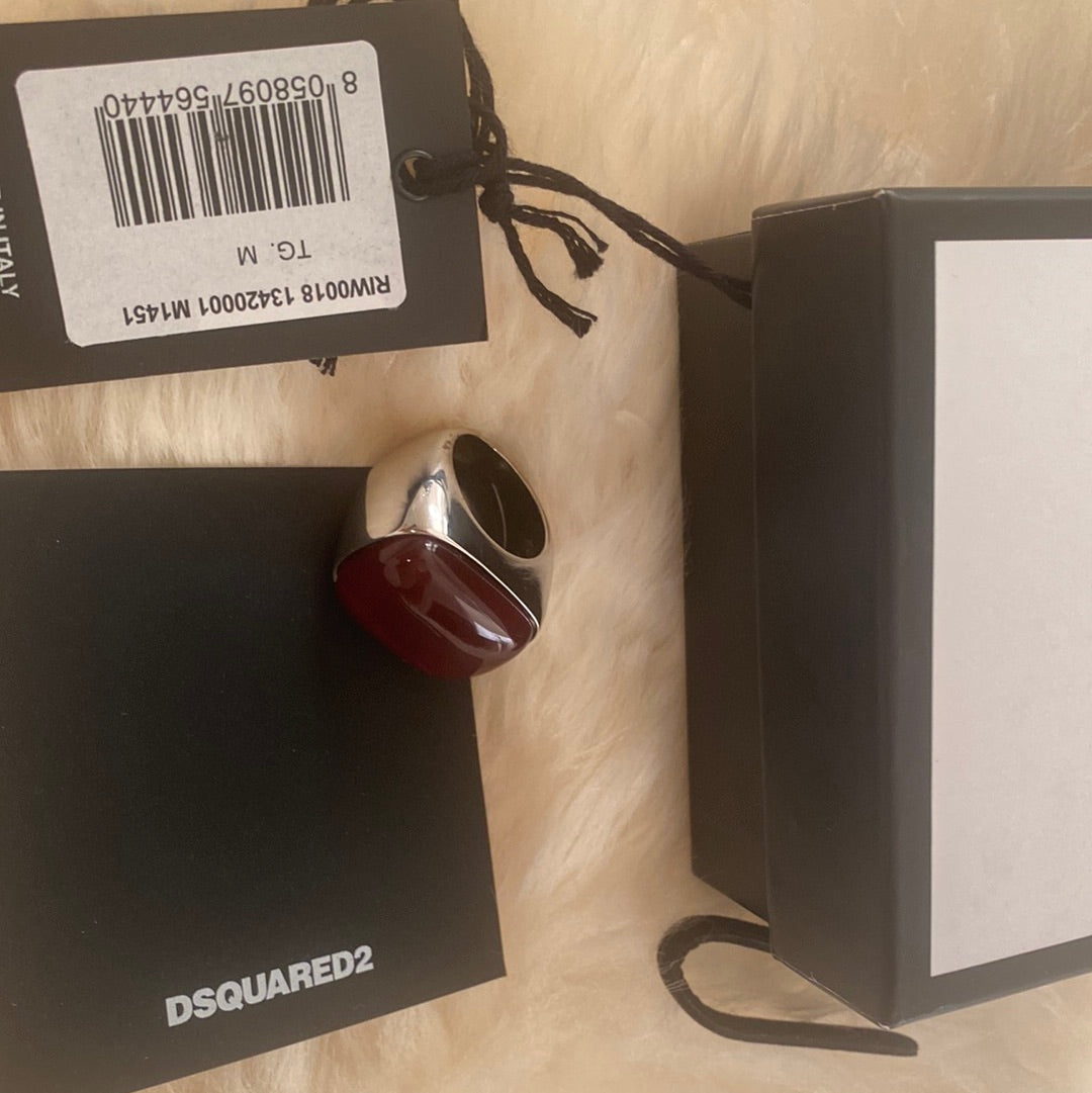 $580 DSQUARED2 Women silver ring. Made in Italy