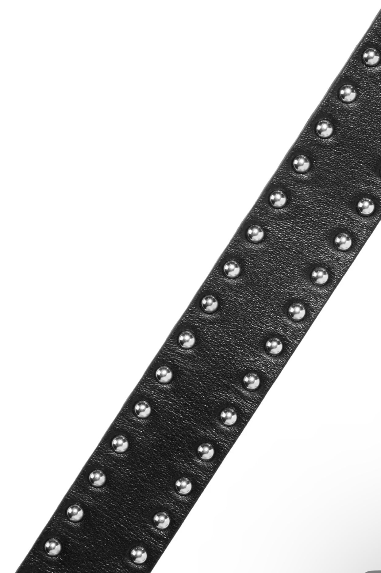 $550 IRO Leather Belt Size 70/28 Geometric Cut Out Studs Twisted Pin Buckle