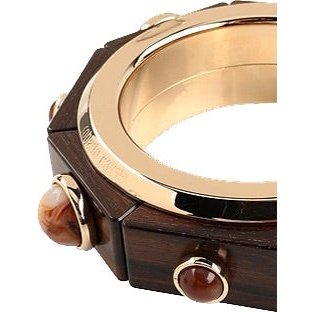 $2370 Roberto Cavalli Metal Wood resin Bracelet. Made in Italy