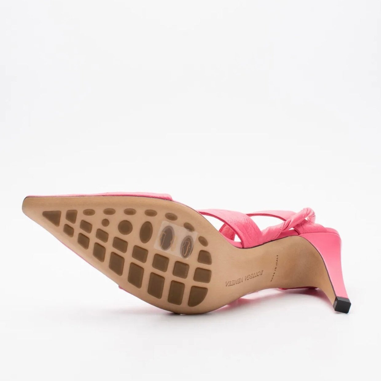 $1250 BOTTEGA VENETA Point Leather Slingback Shoes US7 EU37 UK4 Pink Crushed Made in Italy