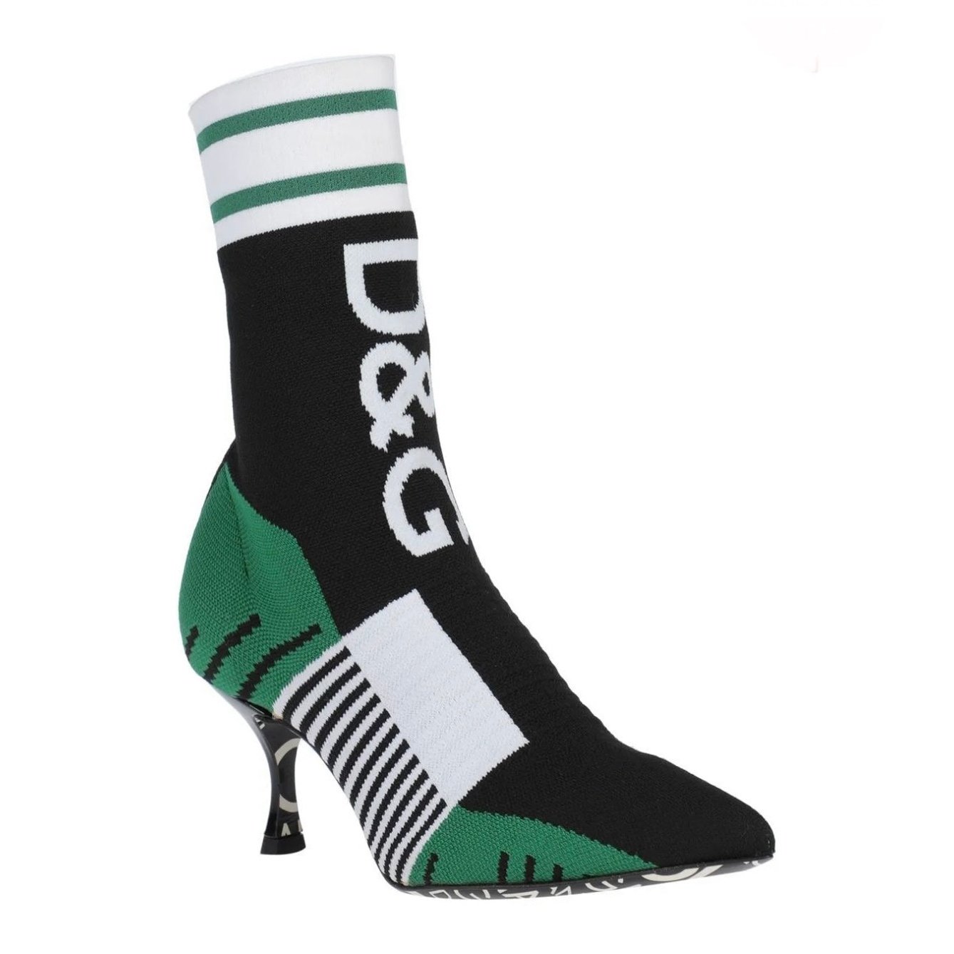 $925 DOLCE & GABBANA Jacquard Knit Booties US6.5 EU36.5 UK3.5 D&G Intarsia