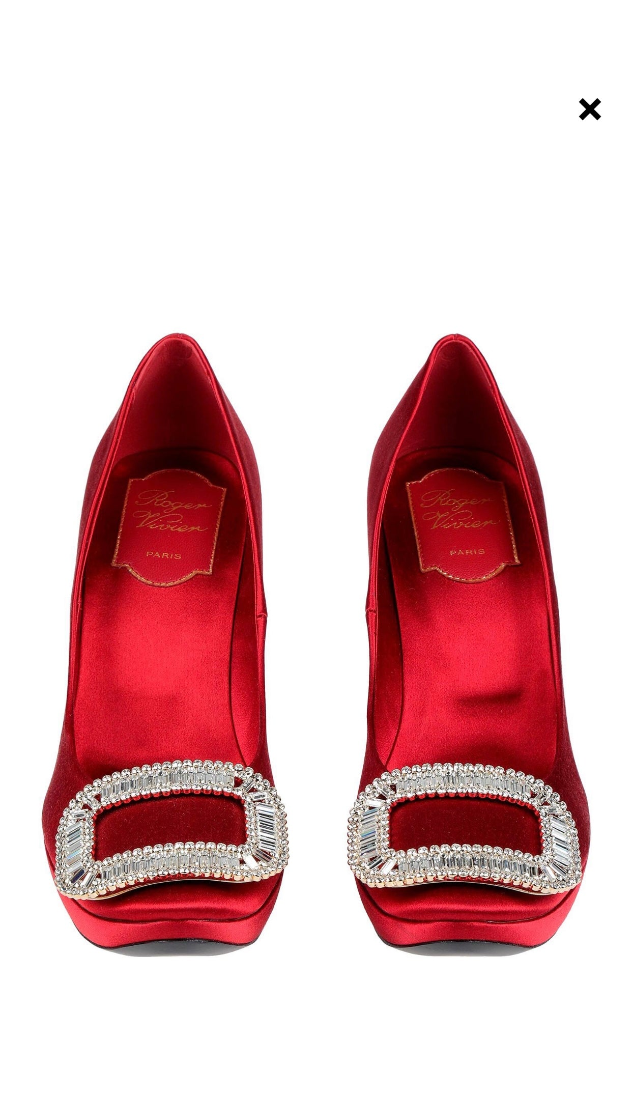 $2099 ROGER VIVIER Satin Court Shoes US8 UK5 EU38 Rhinestones Made in Italy