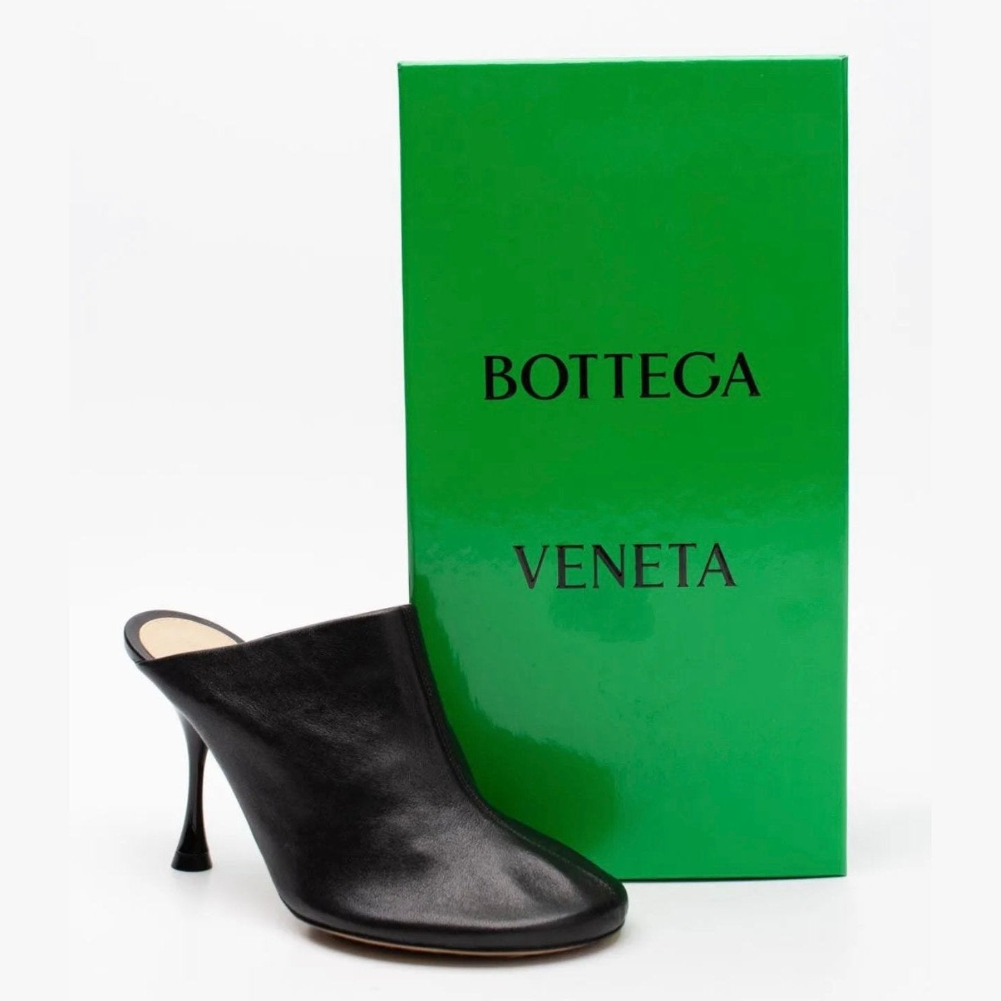 $890 BOTTEGA VENETA Dot Leather Mule Shoes US7 EU37 UK4 Heel Made in Italy