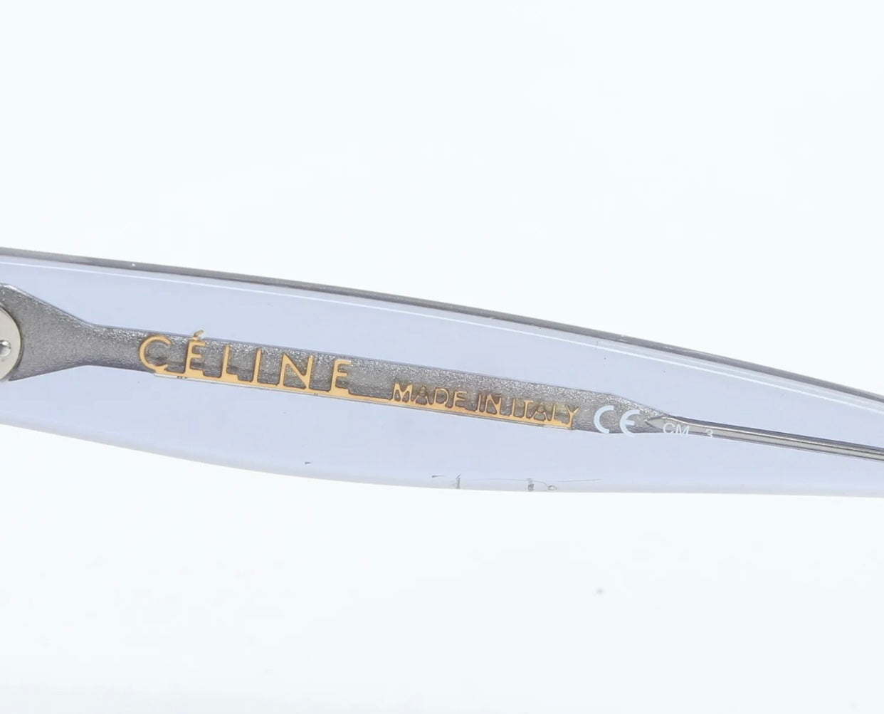 $460 Celine Made Italy CL 41732 51-21-145 Greyed Blue Translucent Thick Sunglasses #2