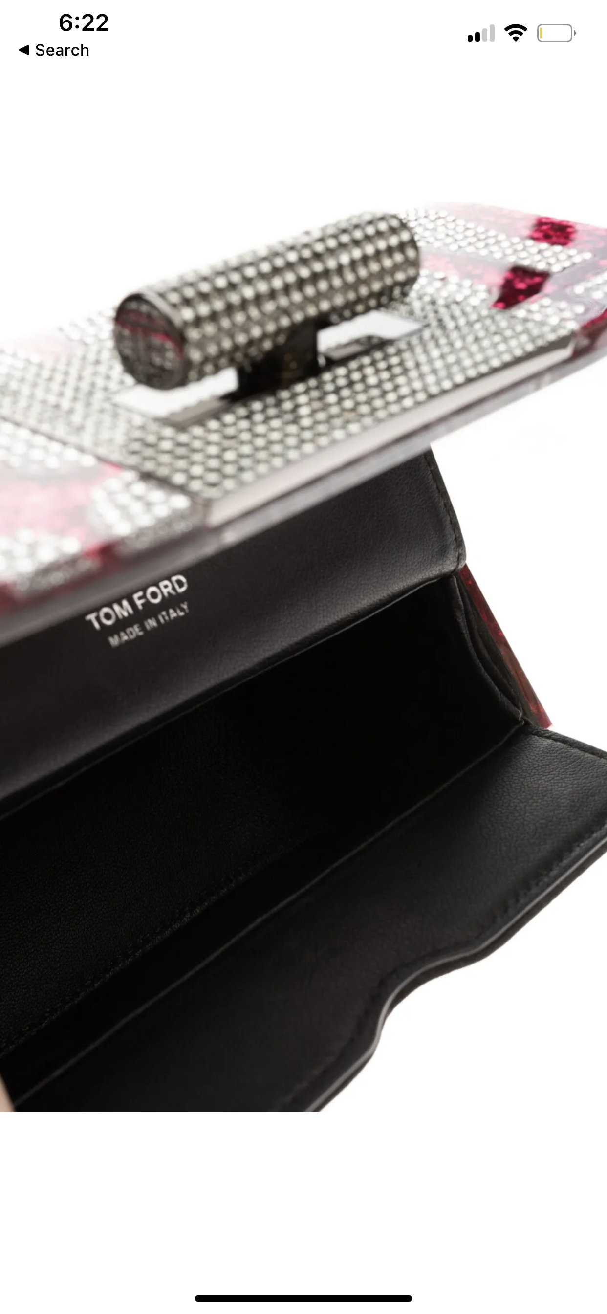 $15500 TOM FORD Limited Edition, Very Rare Collectible Glitter Shoulder Bag Rhinestones Slogan Chain Strap Turnlock.