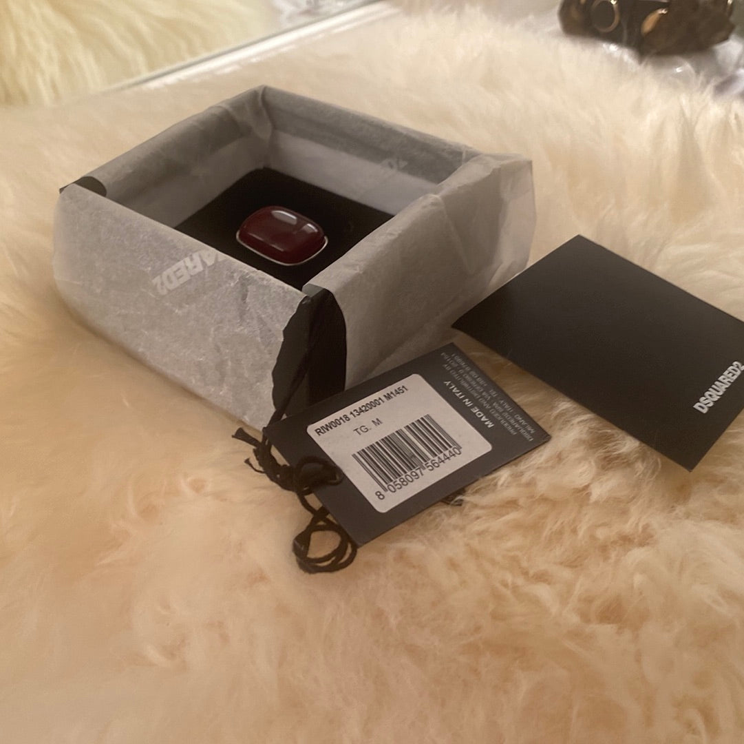 $580 DSQUARED2 Women silver ring. Made in Italy