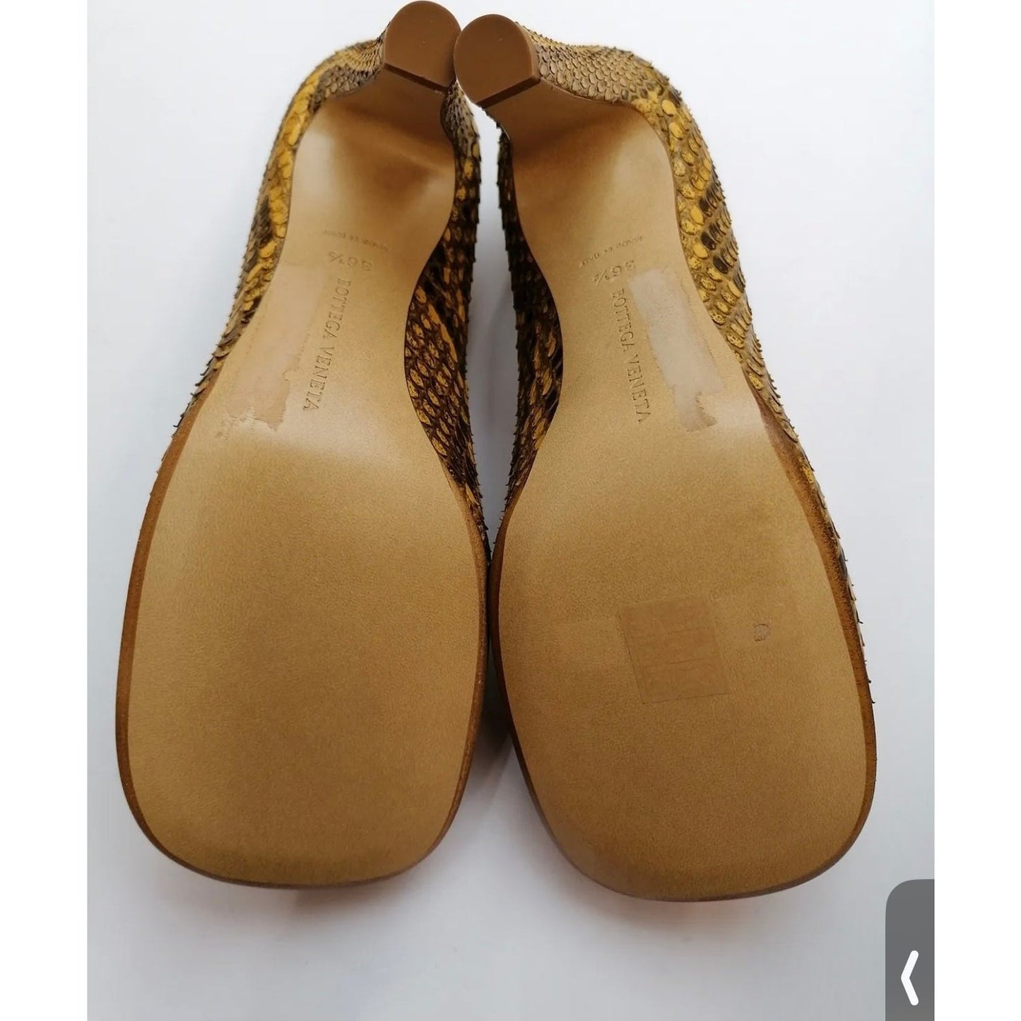 $1499 BOTTEGA VENETA Snakeskin Python Square-Toe Pumps Pump Shoes US6.5 UK3.5 EU36.5 Made in Italy