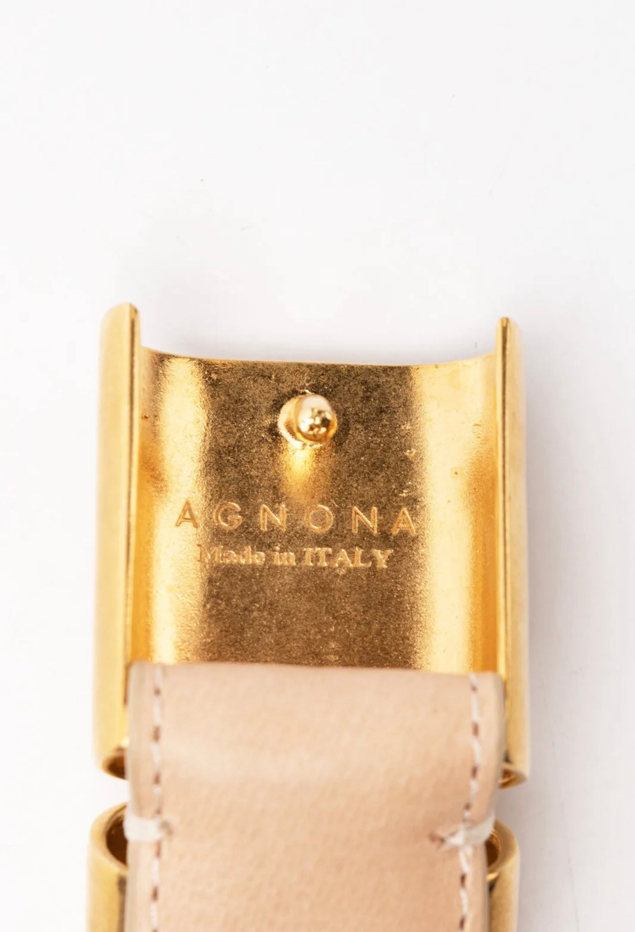 $490 AGNONA Leather Belt Size 90/36 Brushed Blank Buckle Made in Italy