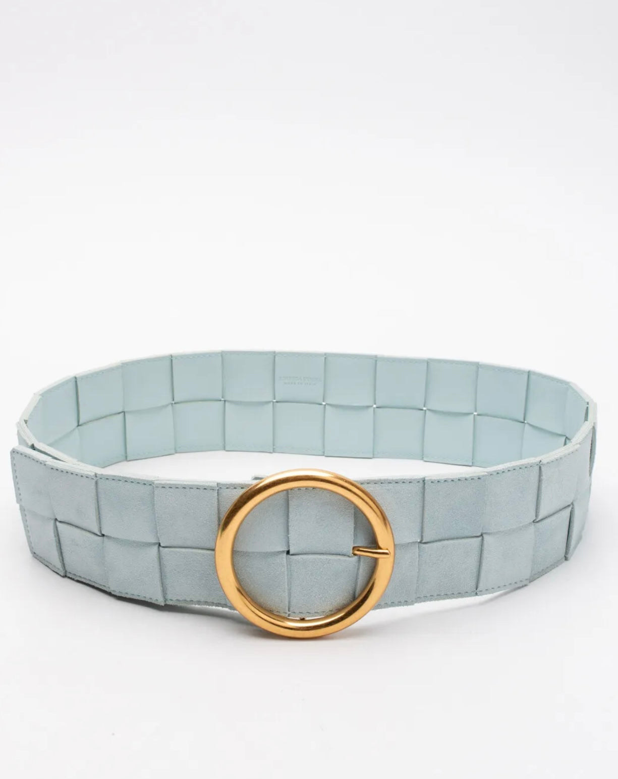 $750 BOTTEGA VENETA Suede Leather Waist Belt Size 70/28 Intrecciato Two Tone
