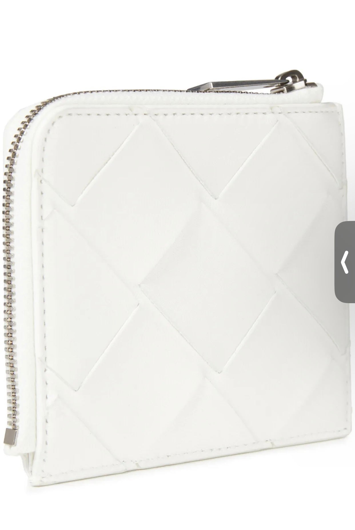 $790 BOTTEGA VENETA Leather Pouch Wallet Intreccio Panel Zip Made in Italy