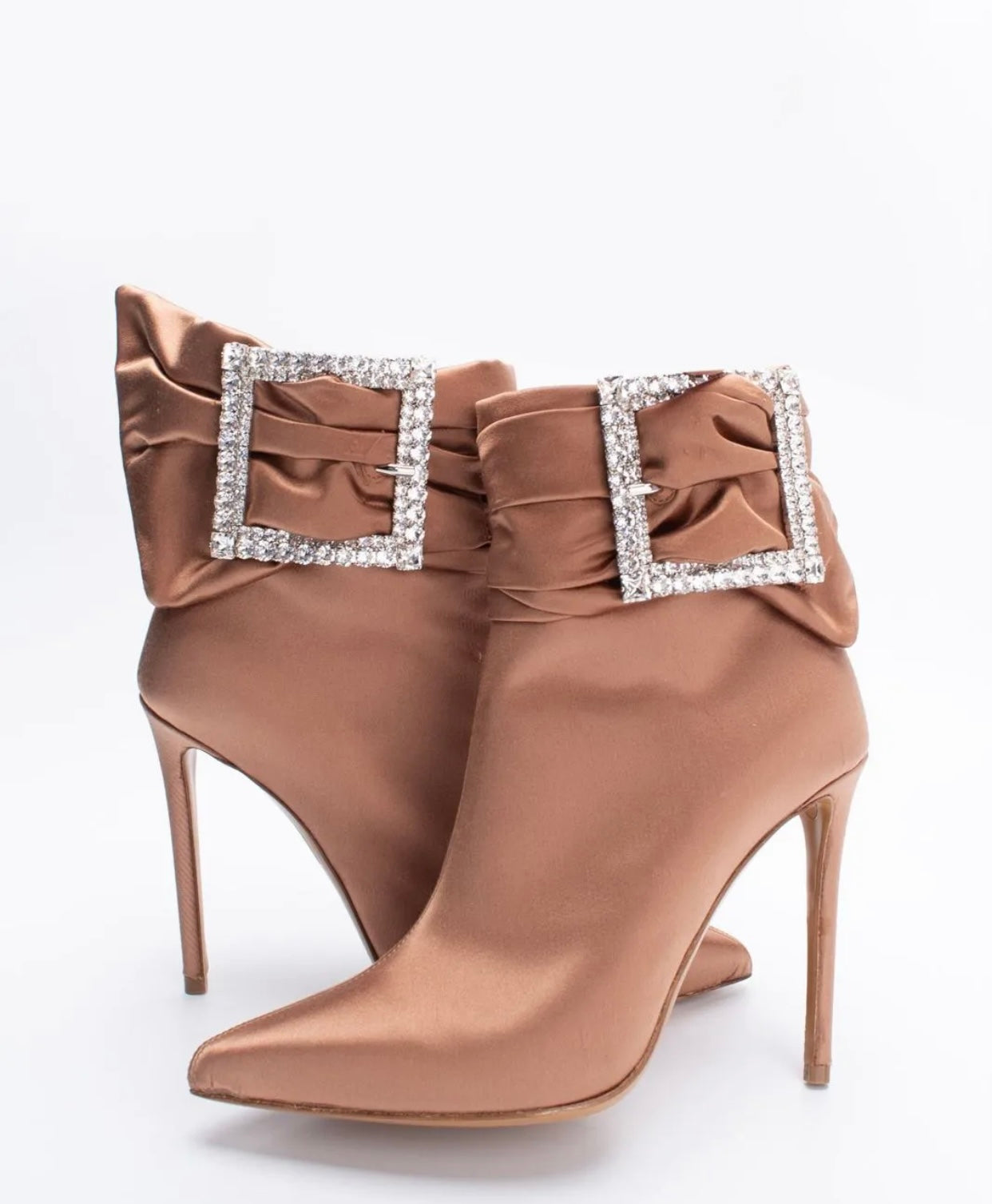$1195 ALEXANDRE VAUTHIER Satin Ankle Boots US6 UK3 EU36 Rhinestones Bows