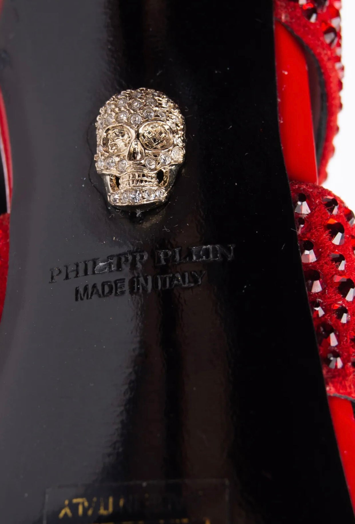 $2499 PHILIPP PLEIN Leather Strappy Sandals US5.5 EU36 UK3.5 Rhinestones