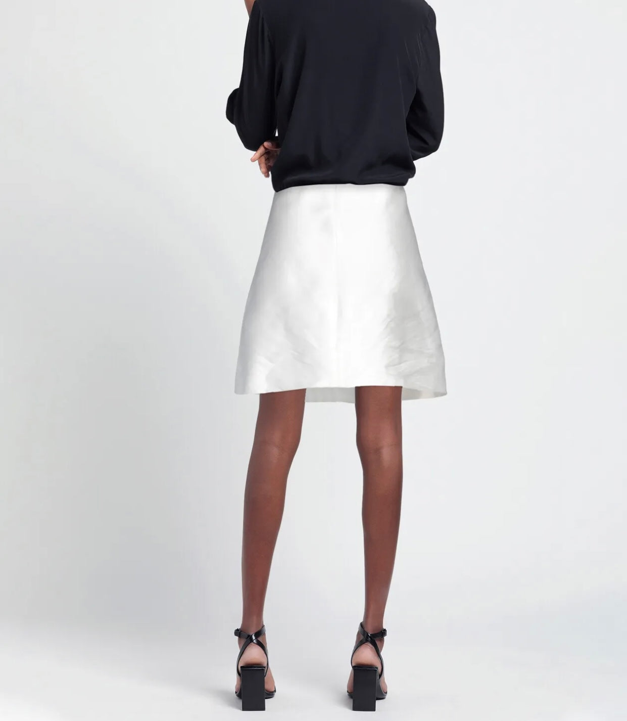 $799 BOTTEGA VENETA Straight Skirt US8 IT44 L White Silk Blend Made in Italy