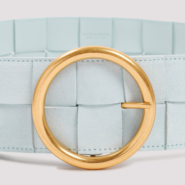 $750 BOTTEGA VENETA Suede Leather Waist Belt Size 70/28 Intrecciato Two Tone