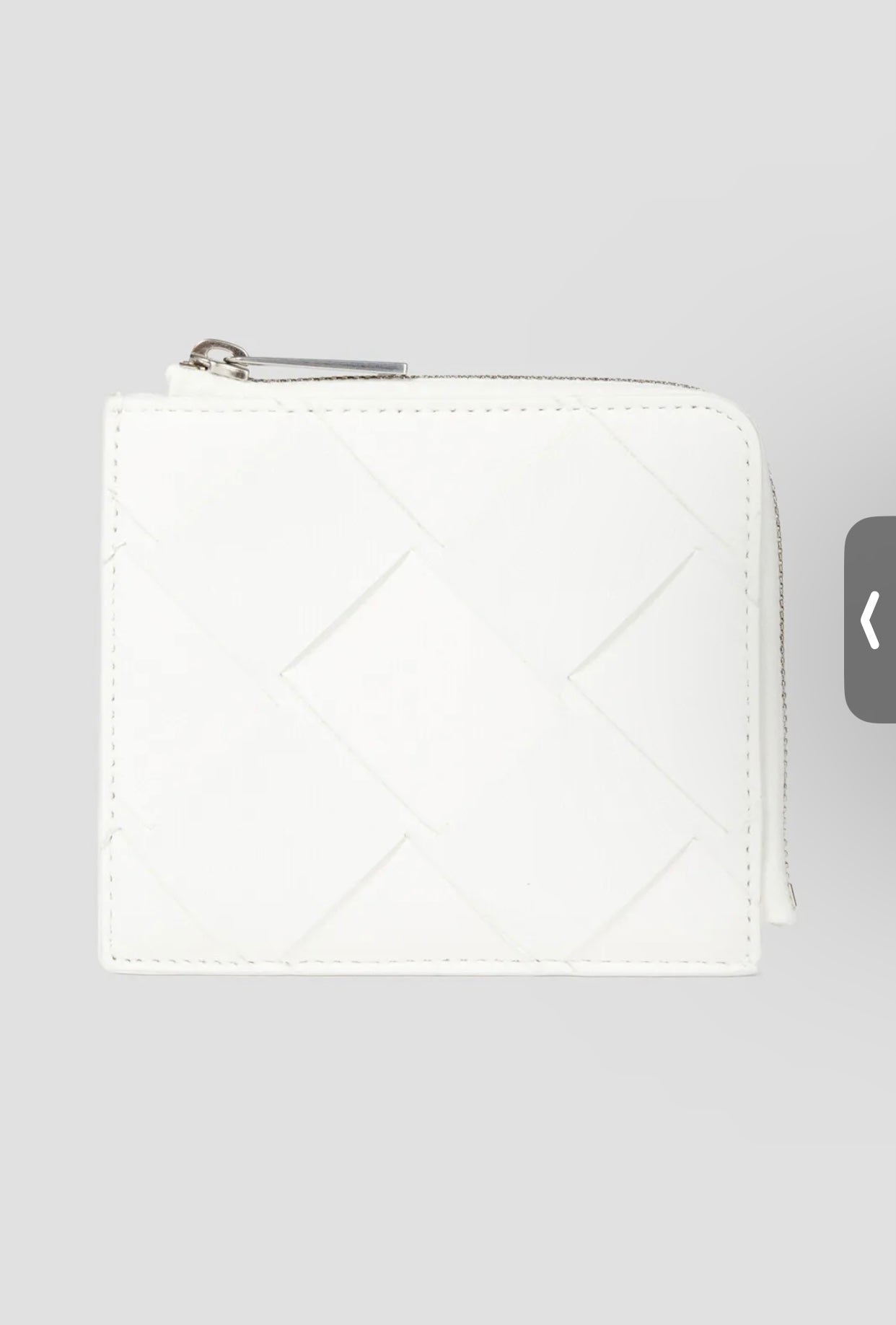 $790 BOTTEGA VENETA Leather Pouch Wallet Intreccio Panel Zip Made in Italy