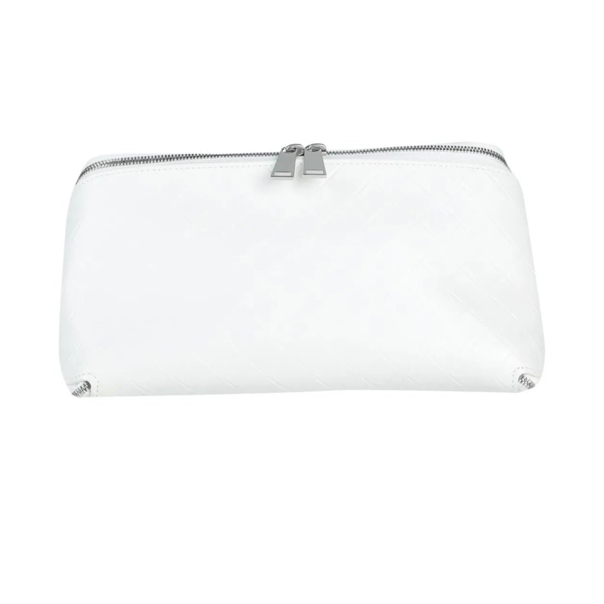 $650 BOTTEGA VENETA Leather Clutch Bag Embossed Intrecciato Zipped. Made in Italy