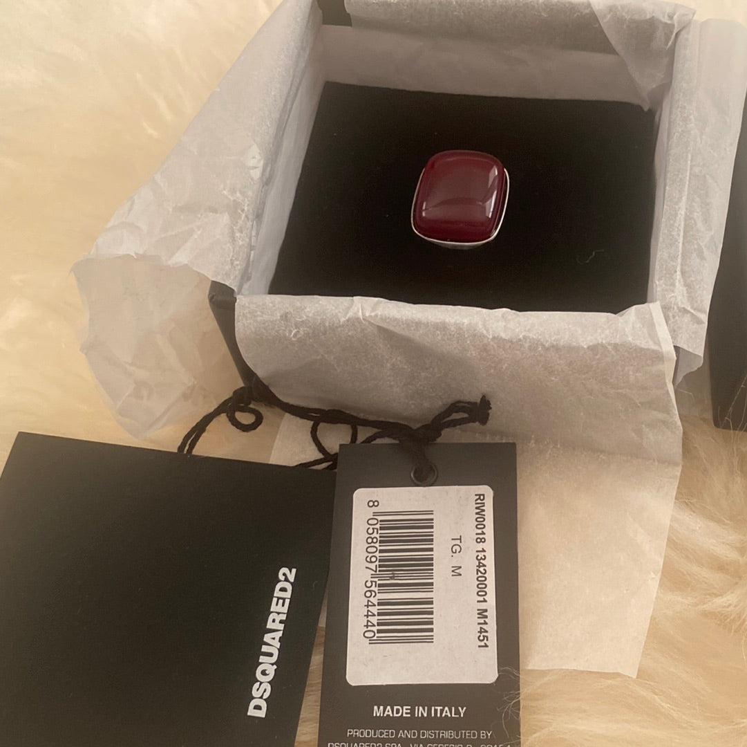 $580 DSQUARED2 Women silver ring. Made in Italy