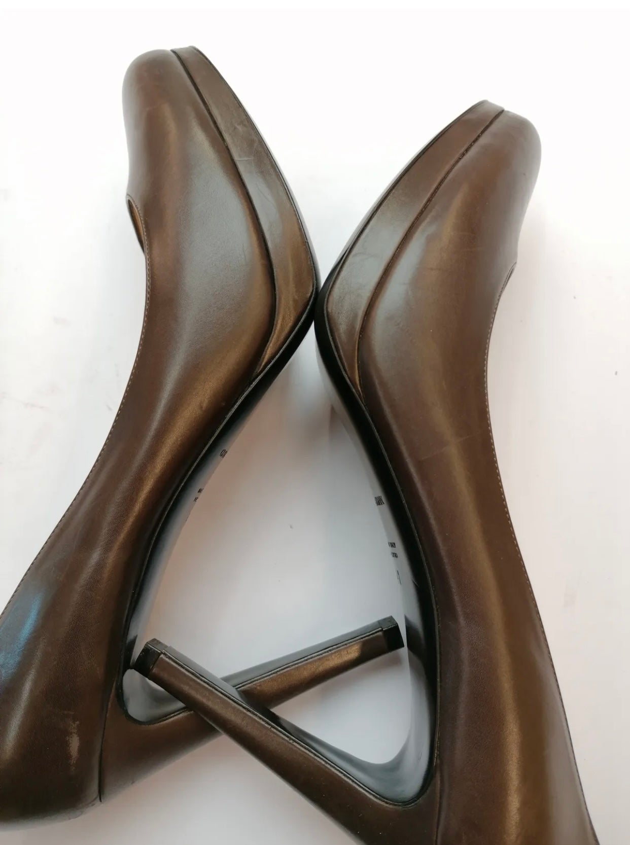 $1500 GIORGIO ARMANI Leather Court Shoes US10.5 UK8 EU41 Brown Made in Italy