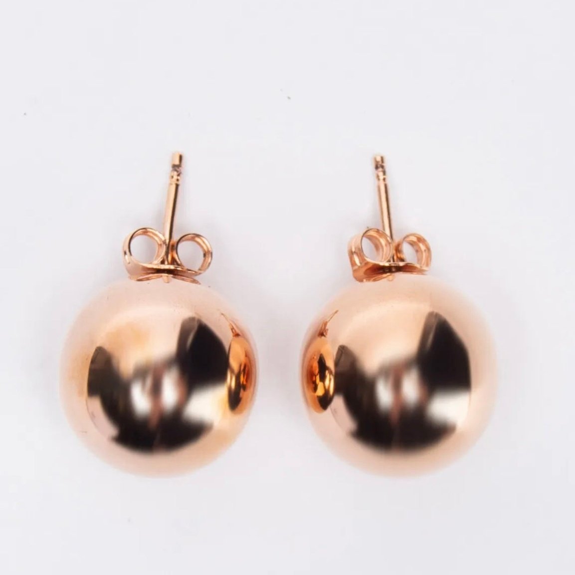 $299 JW ANDERSON Sphere Stud Earrings Gold Tone Polished Made in Italy