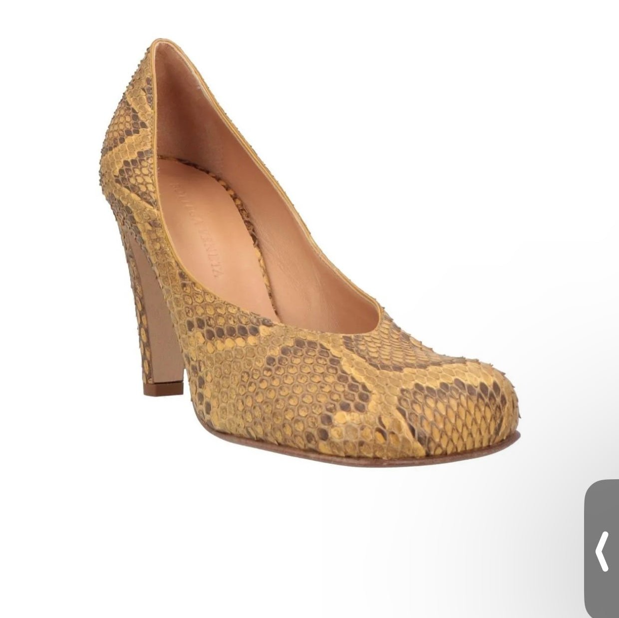 $1499 BOTTEGA VENETA Snakeskin Python Square-Toe Pumps Pump Shoes US6.5 UK3.5 EU36.5 Made in Italy