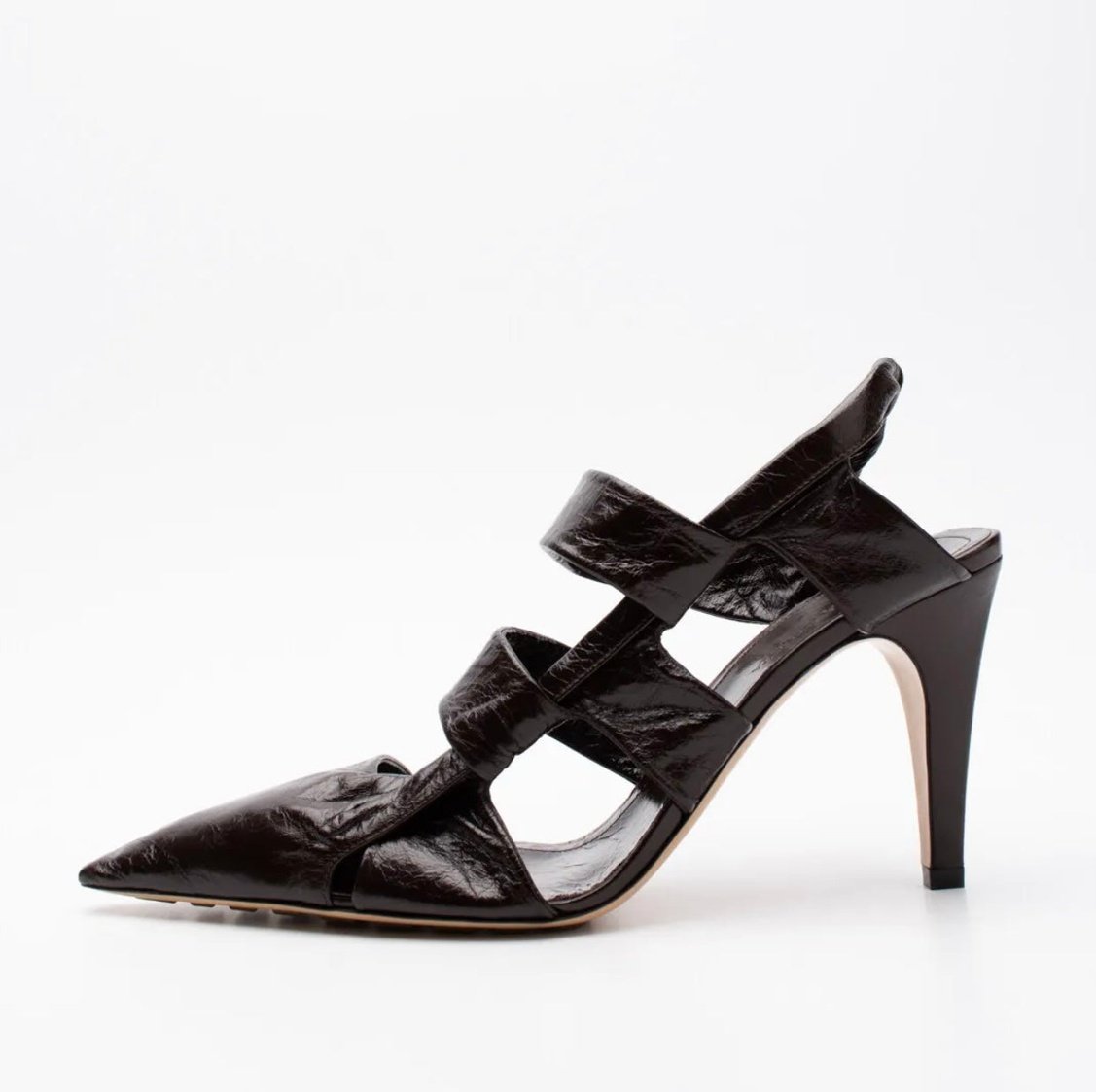 $1250 BOTTEGA VENETA The Point Leather Slingback Shoes US6.5 EU36.5 UK3.5 Heel