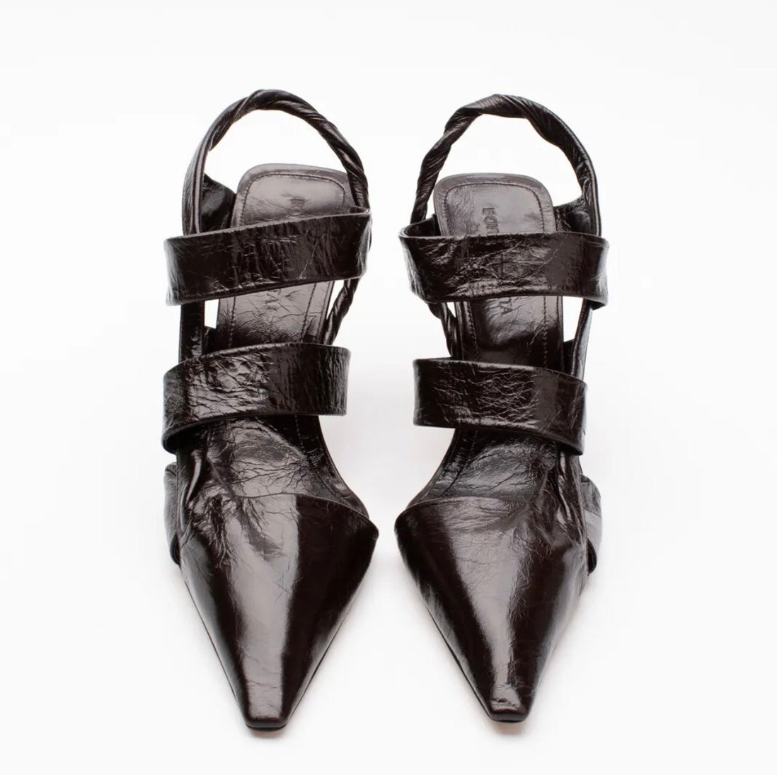 $1250 BOTTEGA VENETA The Point Leather Slingback Shoes US6.5 EU36.5 UK3.5 Heel