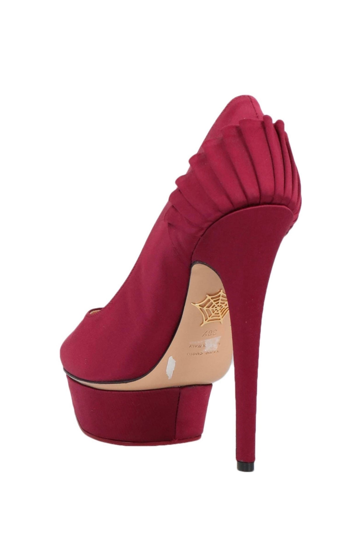 $1250 CHARLOTTE OLYMPIA Satin Court Shoe s US8.5 EU38.5 UK5.5 Made in Italy