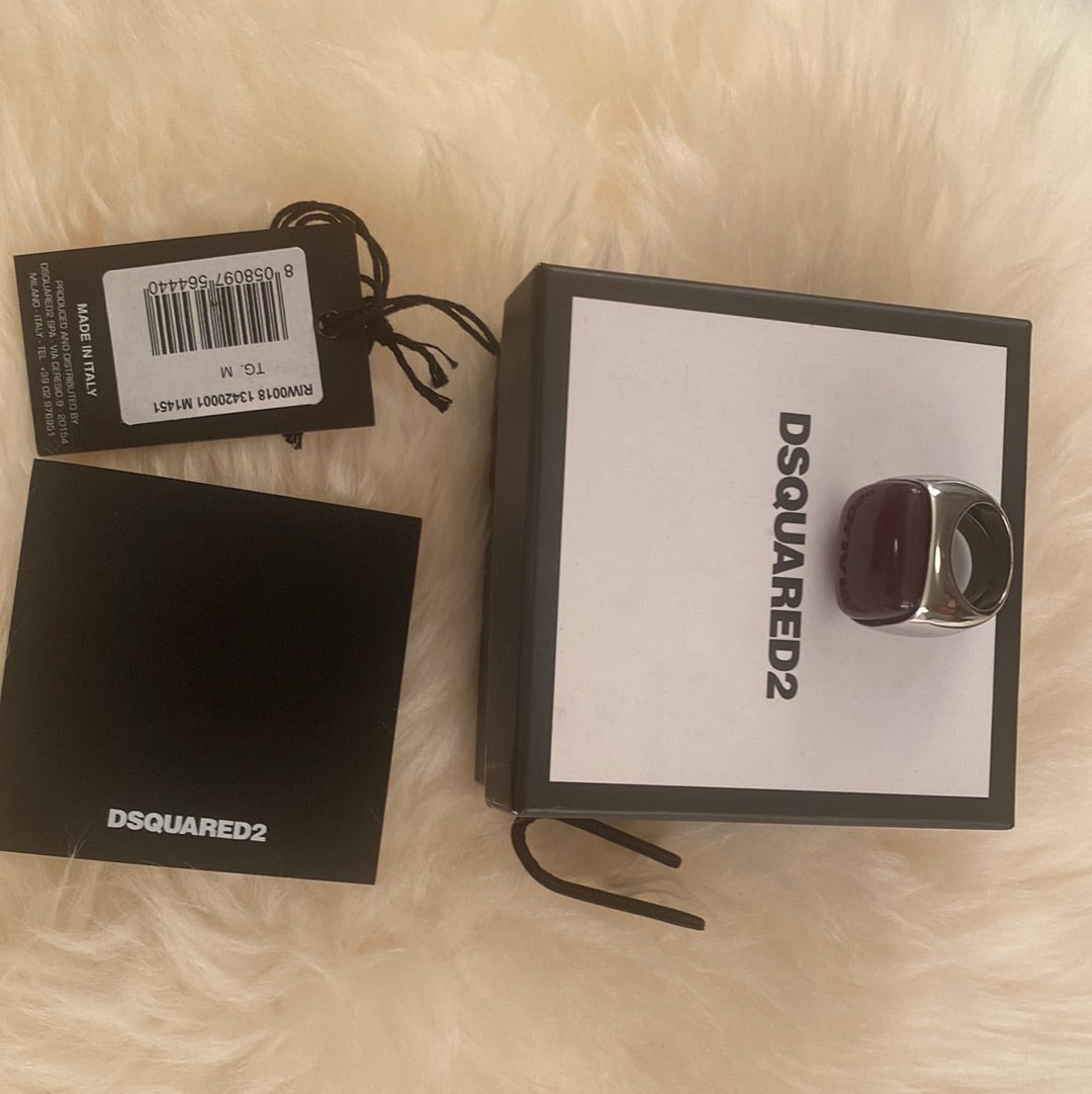 $580 DSQUARED2 Women silver ring. Made in Italy