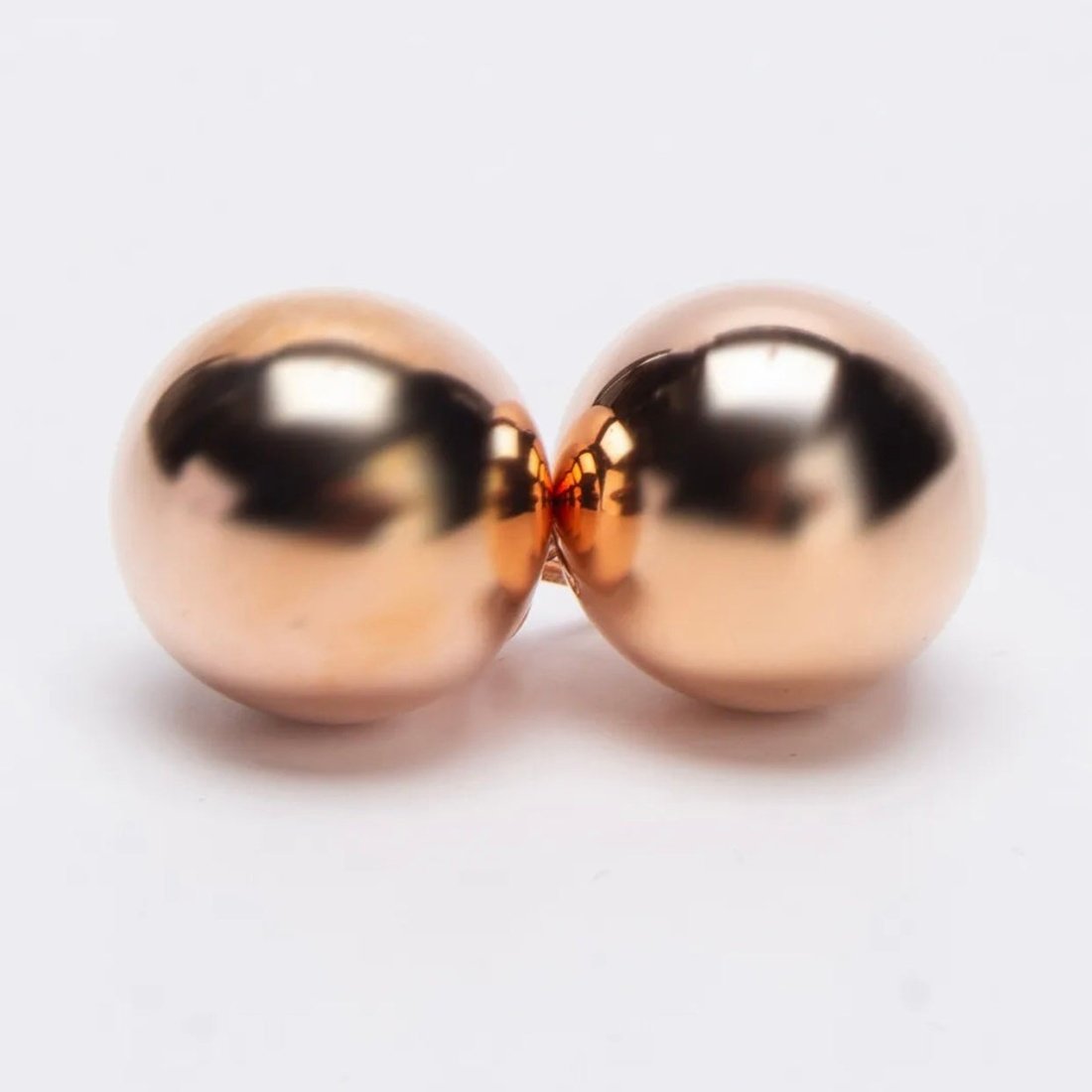 $299 JW ANDERSON Sphere Stud Earrings Gold Tone Polished Made in Italy